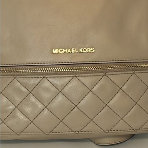 Michael Kors RheaTan Quilted Backpack Gold Hardware with Twilly EUC main image 16